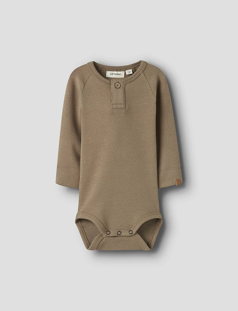 Lil'Atelier - NBMGAYO SIM LS SLIM BODY LIL - body z długimi rękawami - sepia tint - 0