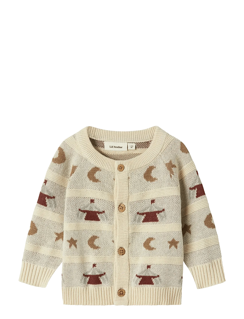 Lil'Atelier - NBMLAMAI LS KNIT CARD LIL - cardigans - turtledove - 1
