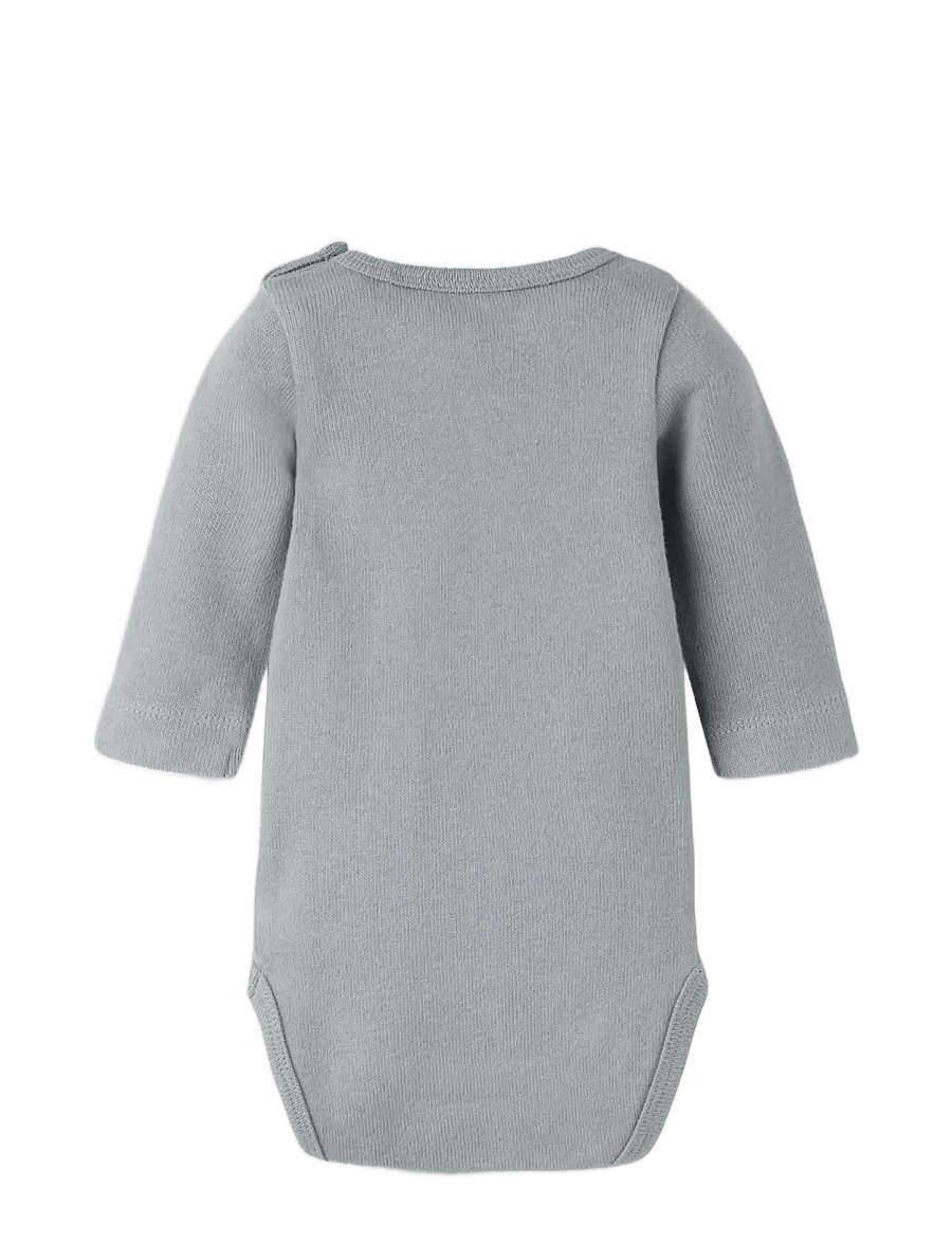 Lil'Atelier - NBMTHORO LEO LS SLIM BODY LIL - långärmade bodies - monument - 1