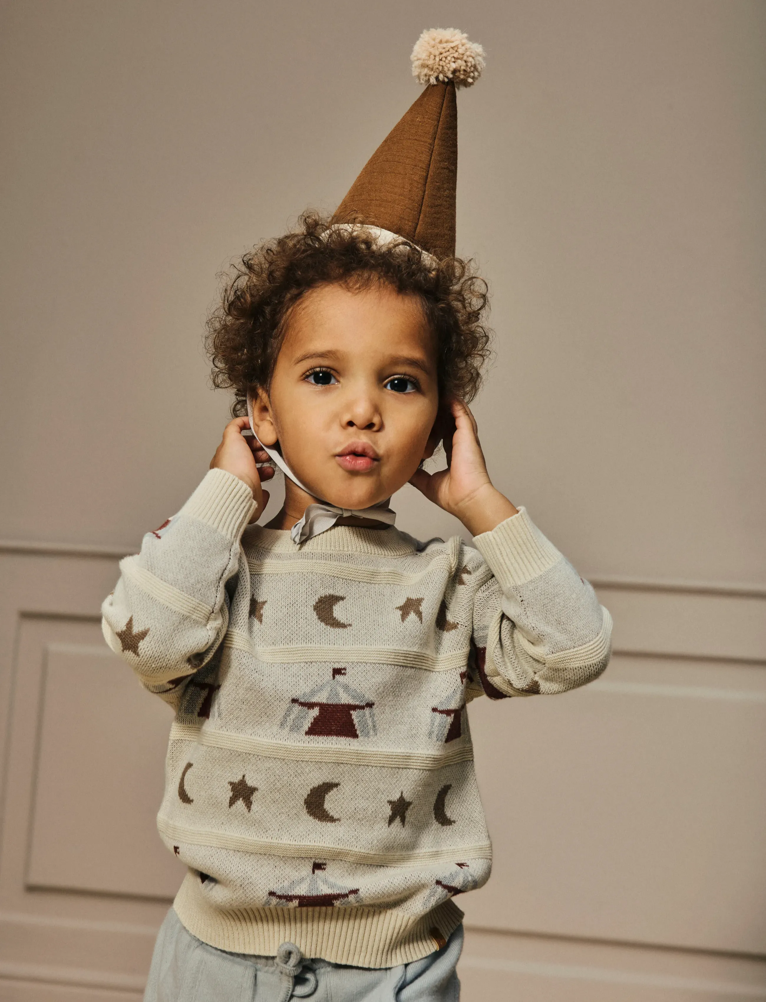 Lil'Atelier NMMLAMAI LS KNIT LIL - Stickade tröjor - TURTLEDOVE / multi