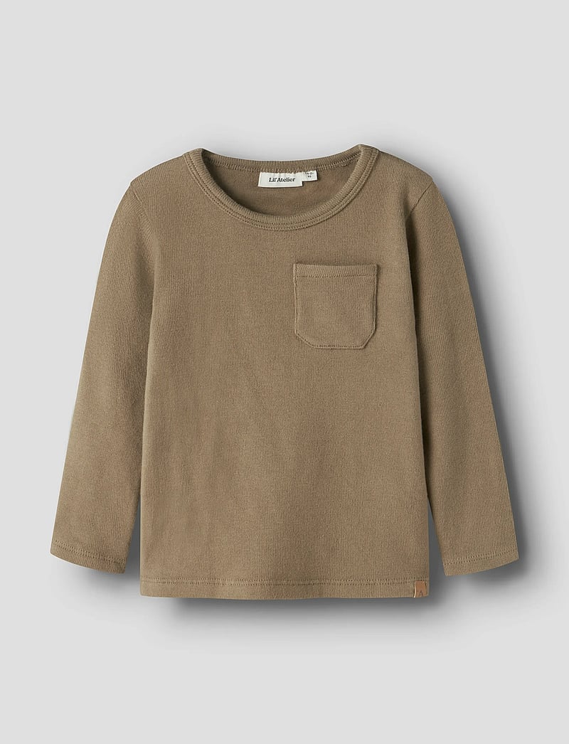 Lil'Atelier - NMMTHORO HEN LS SLIM TOP LIL - långärmade t-shirts - sepia tint - 0