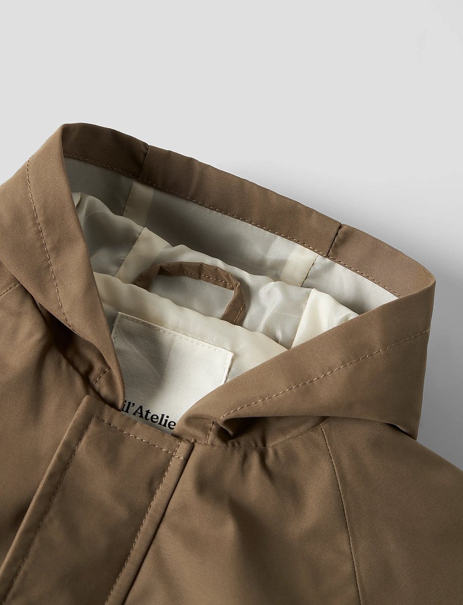 Lil'Atelier - NBMGOLO NEO LOOSE JACKET FO LIL - regenjacken - shitake - 3