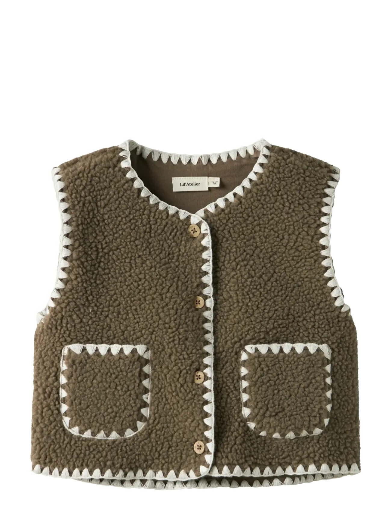 Lil'Atelier NMFLAJO LOOSE VEST LIL - Westen - SHITAKE / khaki/green
