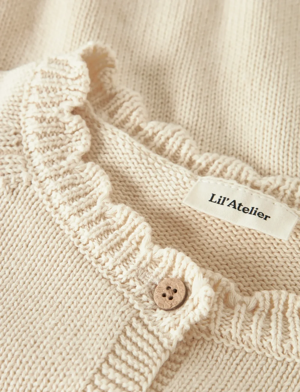 Lil'Atelier - NMFRAMLA LS SHORT KNIT CARD LIL - cardigans - turtledove - 2