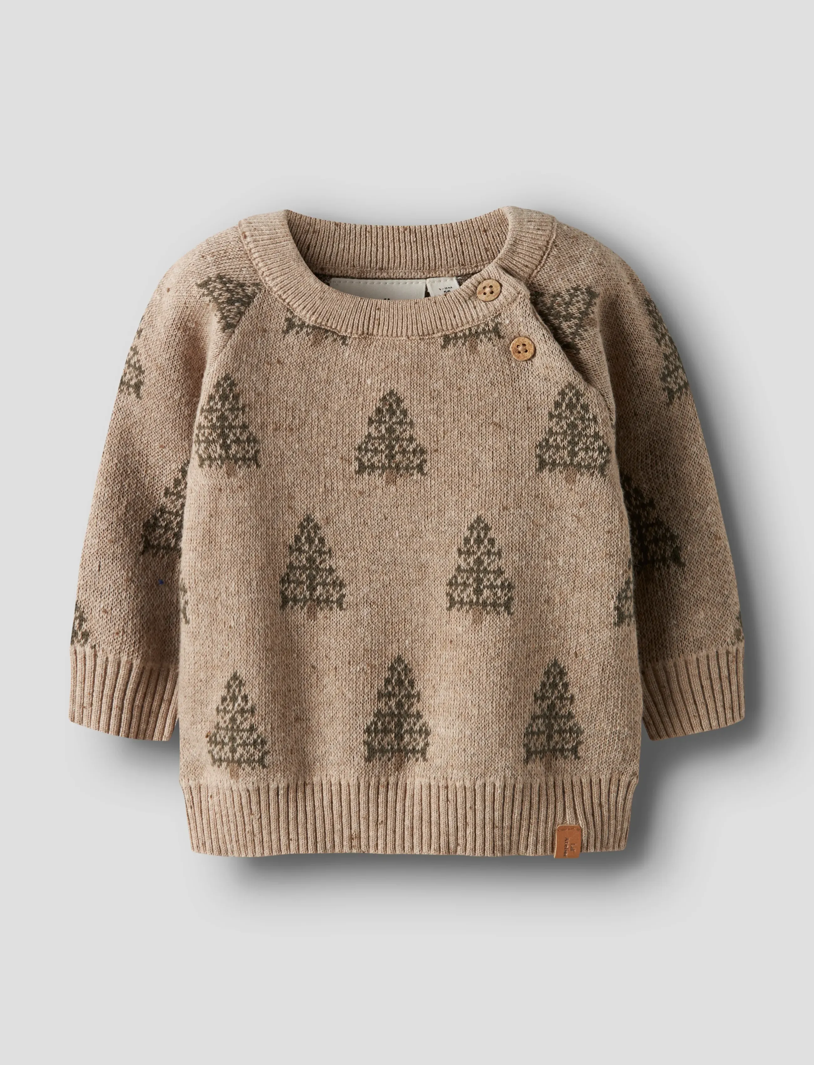 Lil'Atelier NBNGALTO BOB LS KNIT LIL - Stickade tröjor - OXFORD TAN / cream