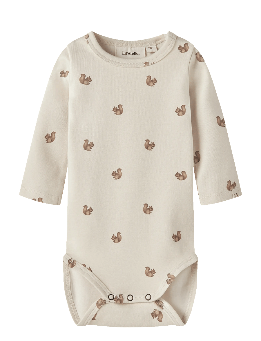 Lil'Atelier - NBNLAYO KIM LS SLIM BODY LIL NOOS - pikkade varrukatega bodid - turtledove - 0