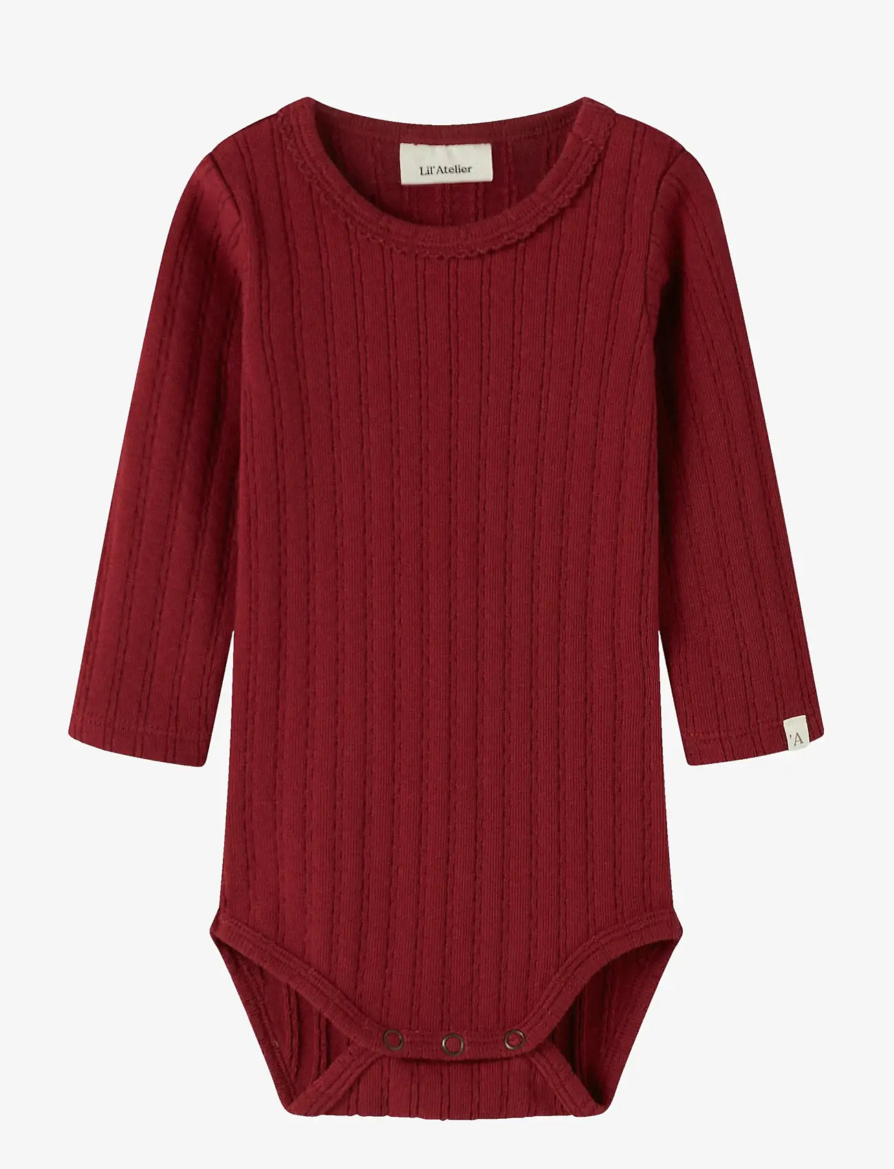 Lil'Atelier - NBFRITA SIG LS SLIM BODY LIL - langærmede bodyer - red dahlia - 0