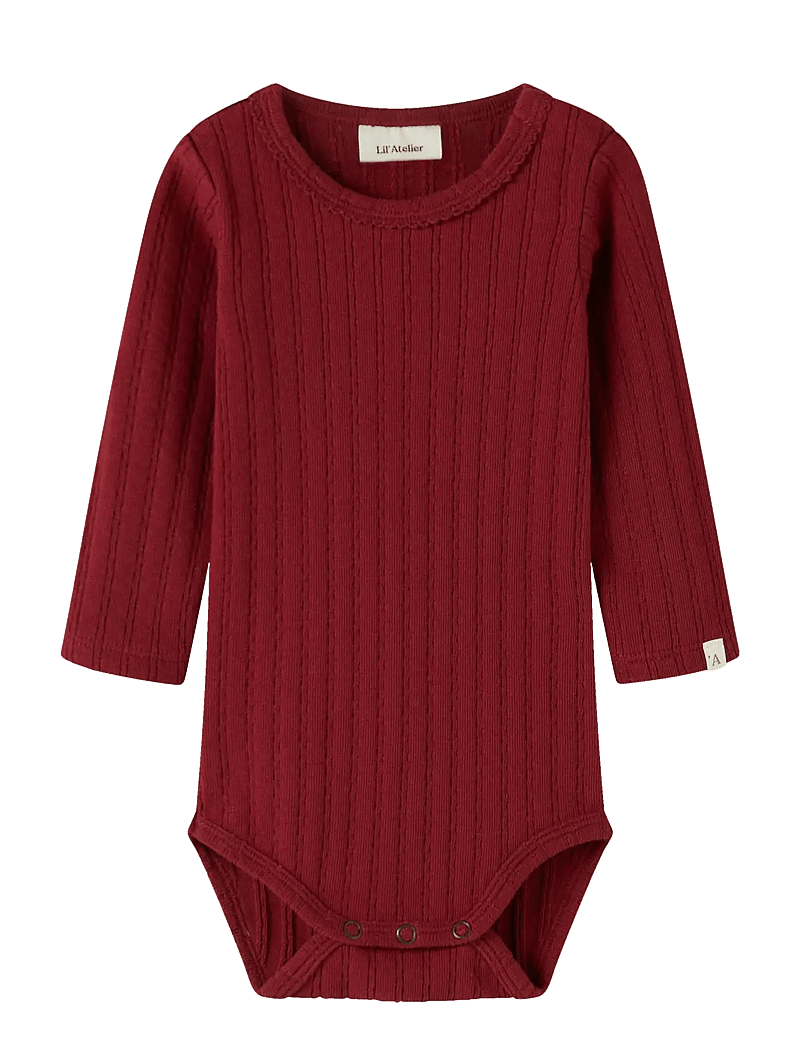 Lil'Atelier - NBFRITA SIG LS SLIM BODY LIL - langærmede bodyer - red dahlia - 0