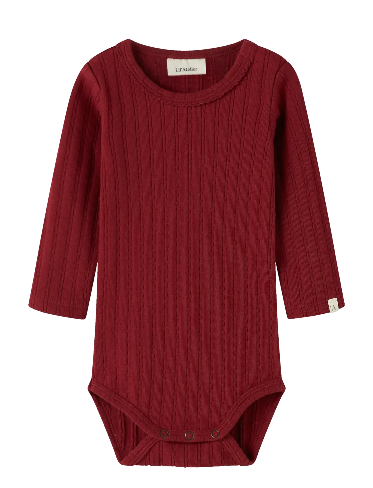 Lil'Atelier NBFRITA SIG LS SLIM BODY LIL - Kläder - RED DAHLIA / burgundy