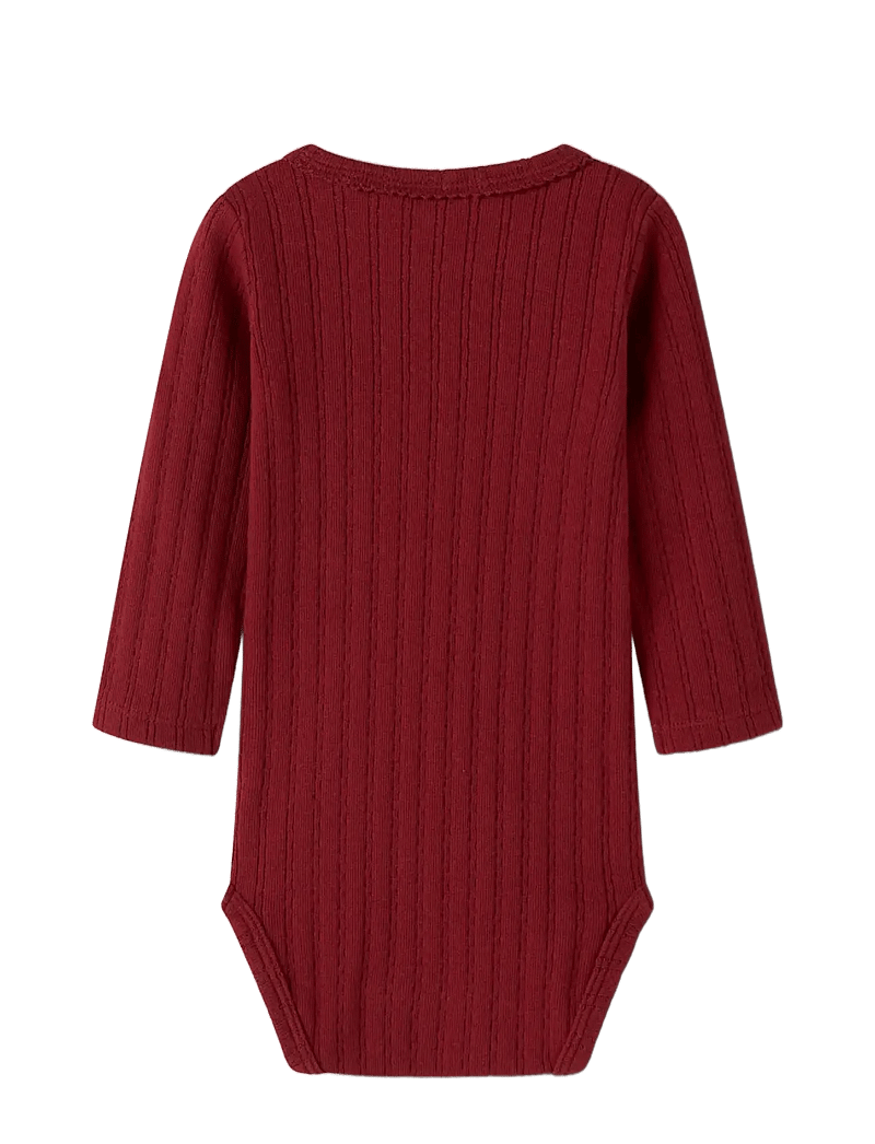 Lil'Atelier - NBFRITA SIG LS SLIM BODY LIL - langærmede bodyer - red dahlia - 1