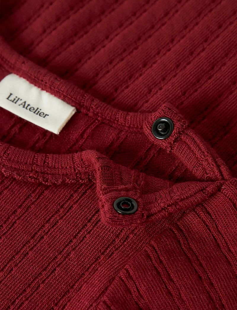 Lil'Atelier - NBFRITA SIG LS SLIM BODY LIL - langærmede bodyer - red dahlia - 2