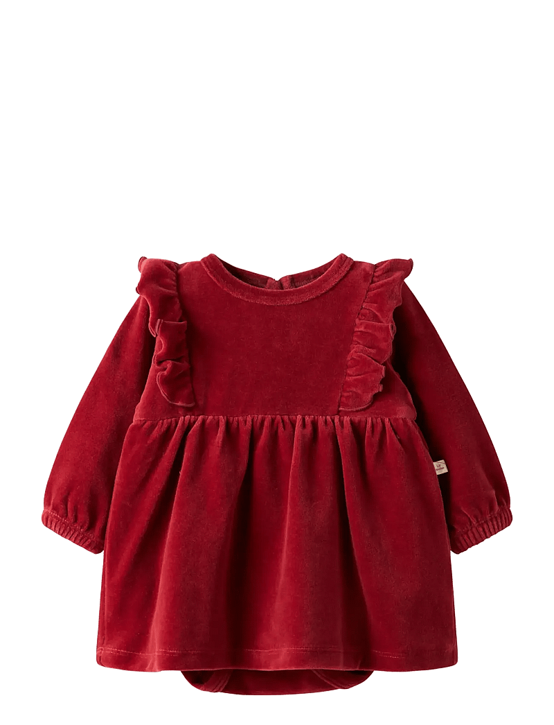 Lil'Atelier - NBFSAGA SAG LS BODY DRESS LIL - langärmelige babykleider - red dahlia - 0