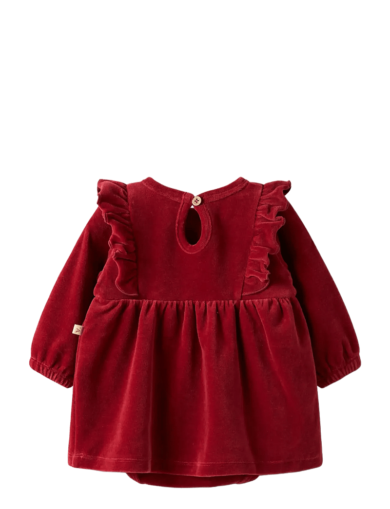 Lil'Atelier - NBFSAGA SAG LS BODY DRESS LIL - langärmelige babykleider - red dahlia - 1