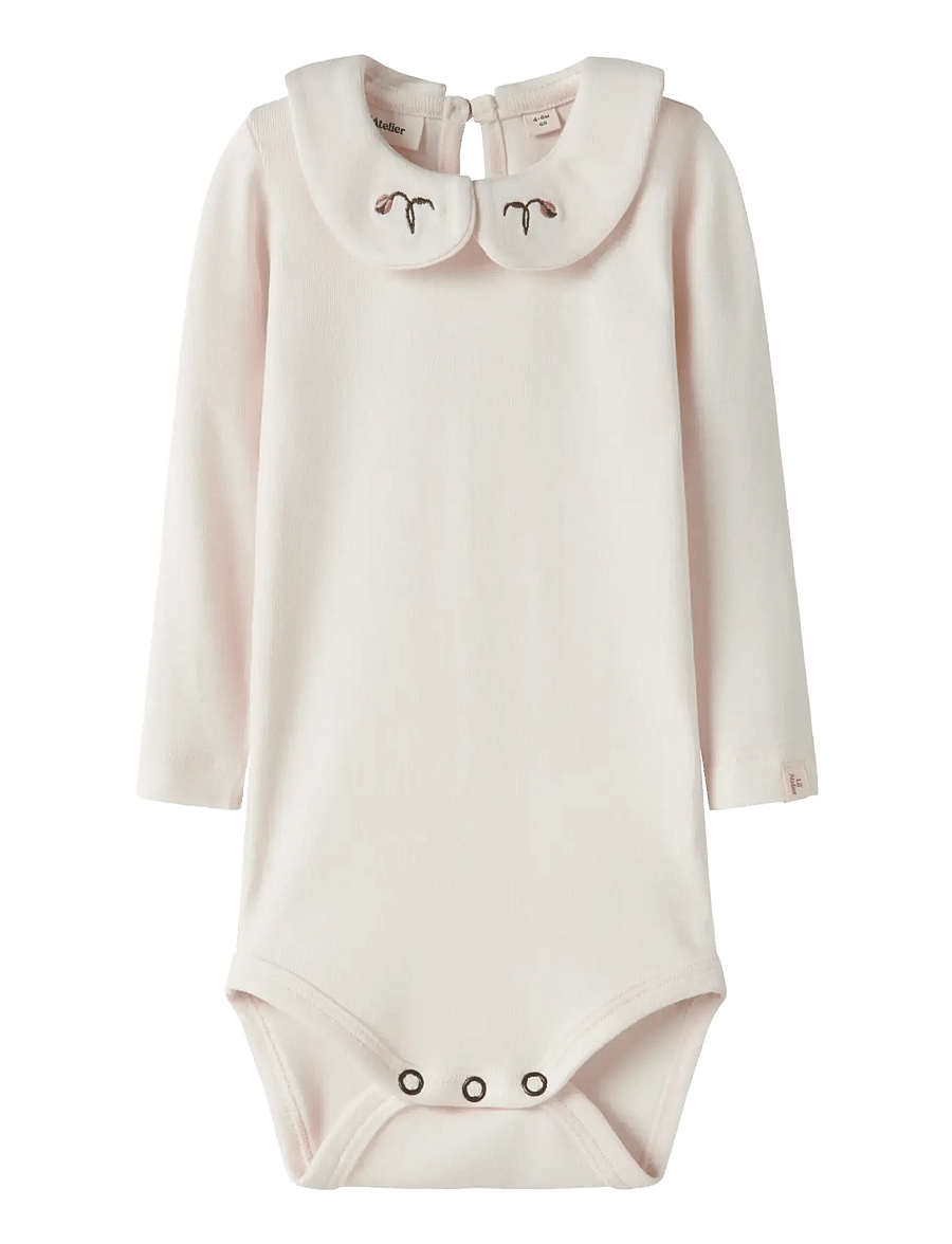 Lil'Atelier - NBFFUNDO EMB LS SLIM BODY LIL - langerma samfellur - almost mauve - 1