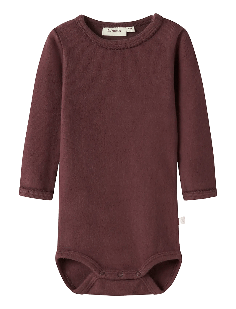 Lil'Atelier - NBFTHORA HAF LS SLIM BODY LIL - pikkade varrukatega bodid - catawba grape - 0