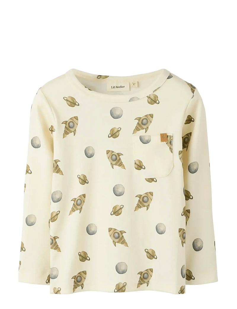 Lil'Atelier - NMMLAYO GEO LS SLIM TOP LIL - langärmelig - turtledove - 1