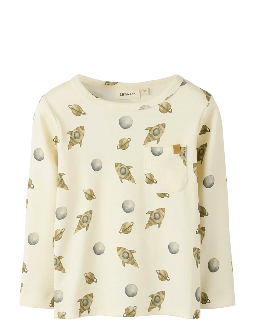 Lil'Atelier - NMMLAYO GEO LS SLIM TOP LIL - langärmelig - turtledove - 1