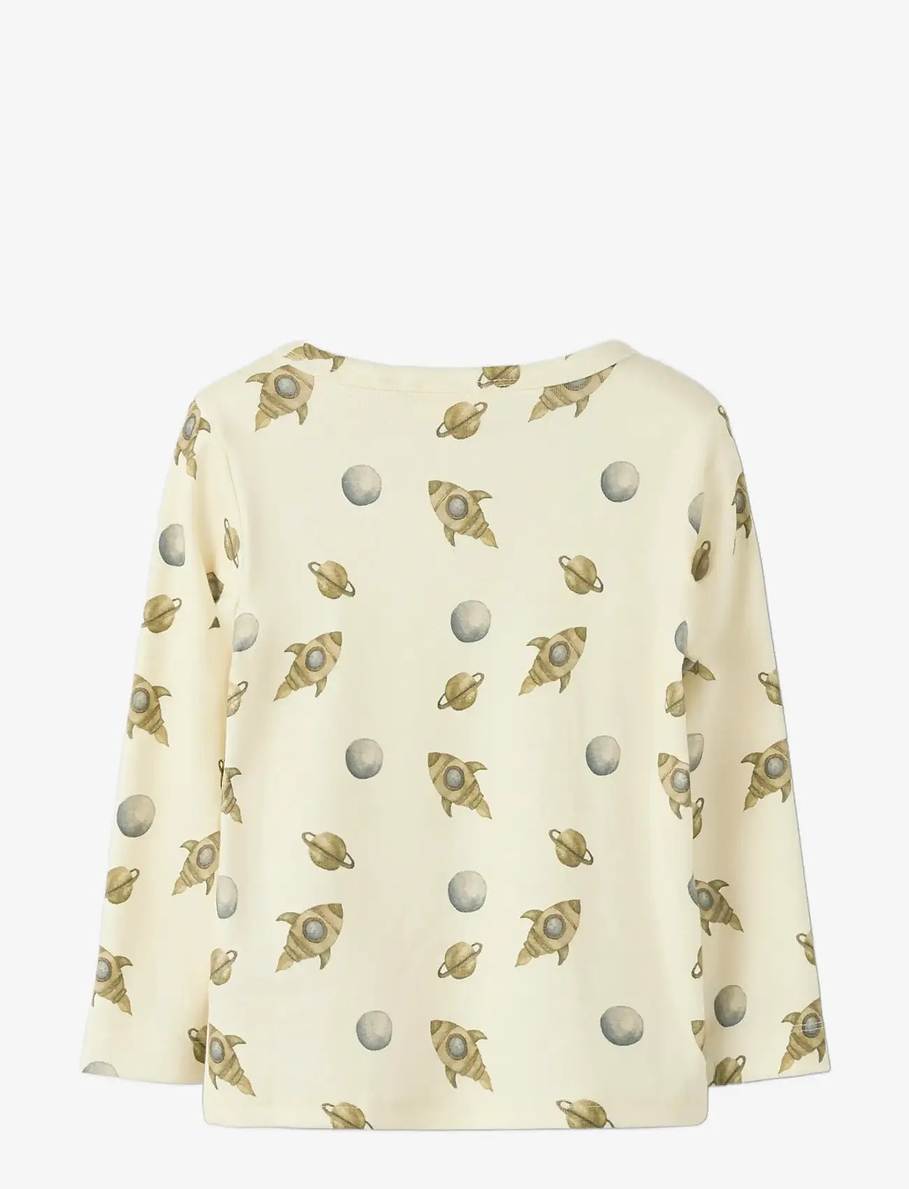 Lil'Atelier - NMMLAYO GEO LS SLIM TOP LIL - langerma bolir - turtledove - 2