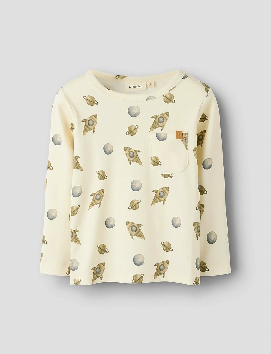 Lil'Atelier - NMMLAYO GEO LS SLIM TOP LIL - langärmelig - turtledove - 0