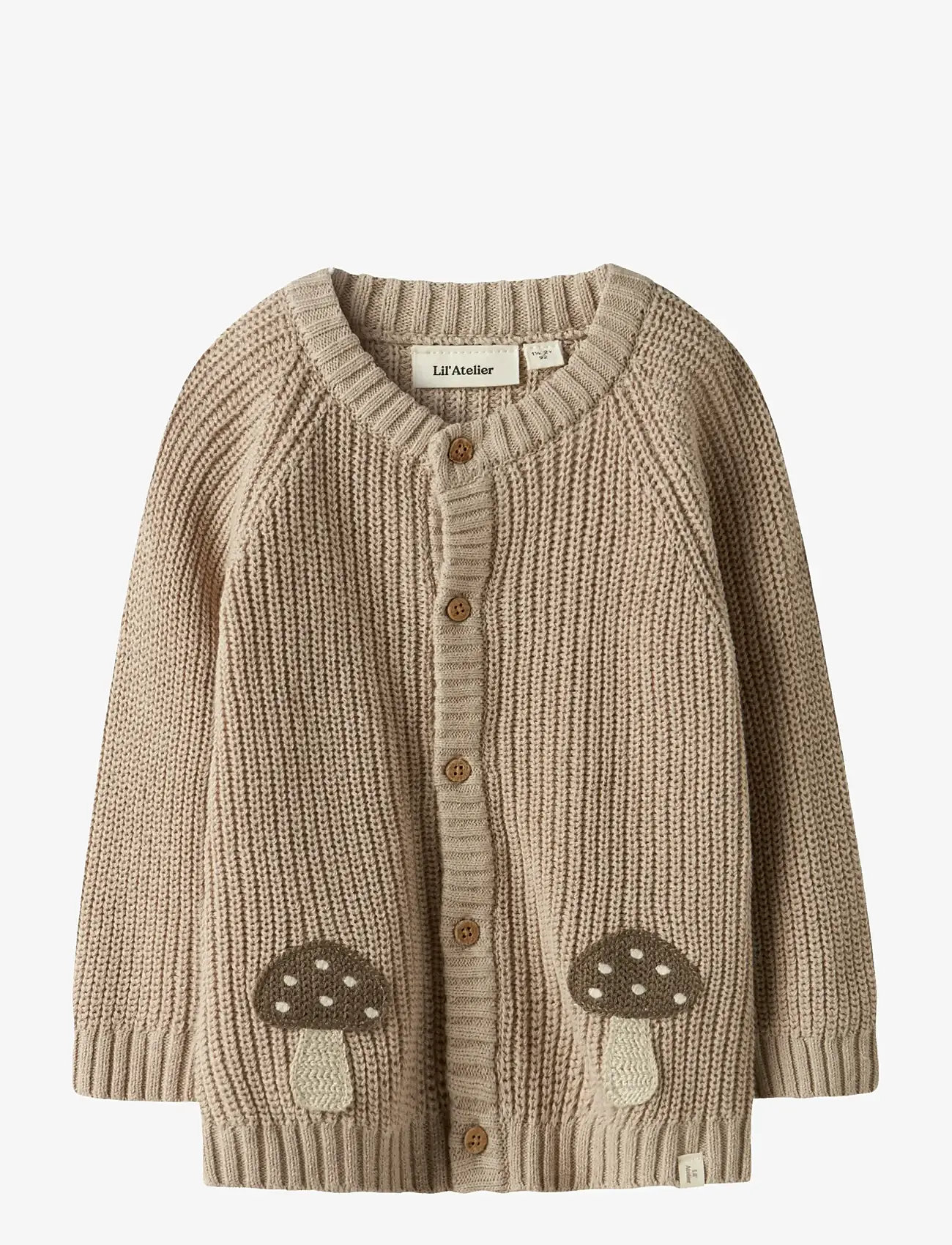 Lil'Atelier - NMMEMLEN LAK LS KNIT CARD LIL - cardigans - oxford tan - 1