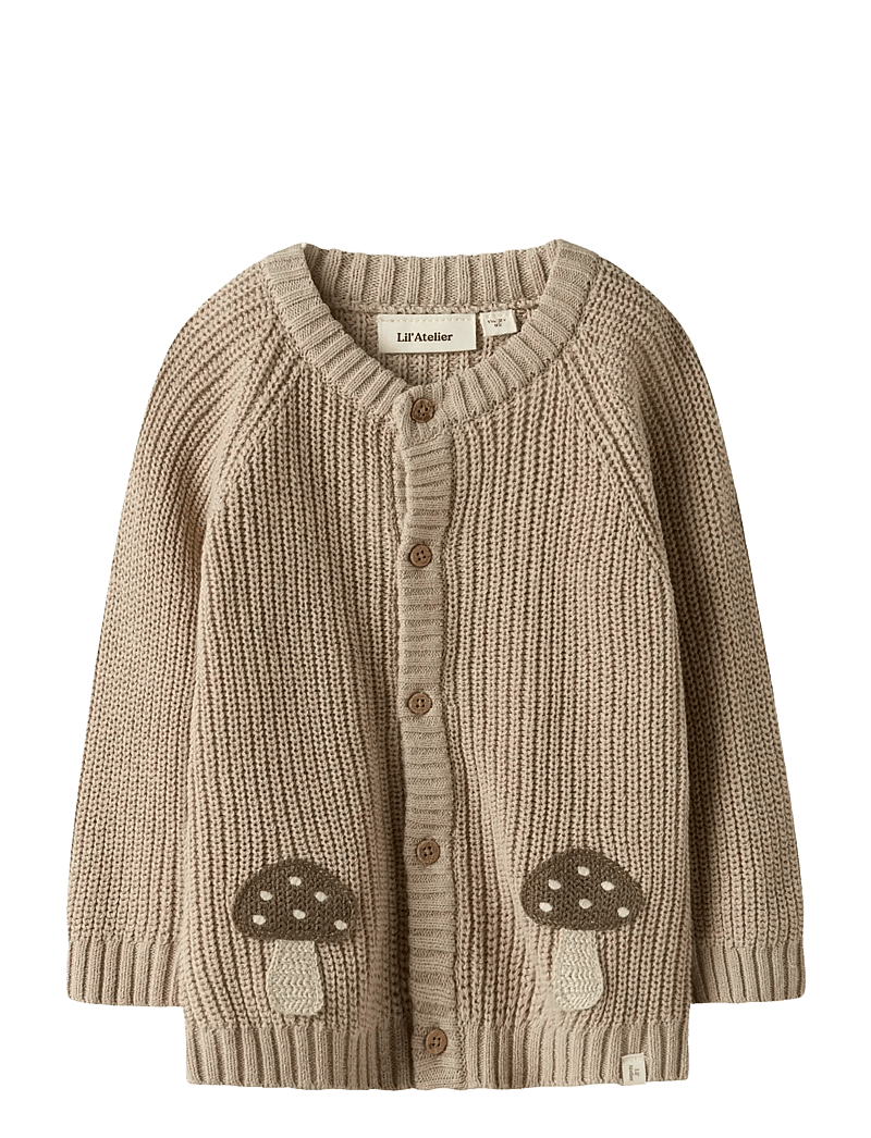 Lil'Atelier - NMMEMLEN LAK LS KNIT CARD LIL - cardigans - oxford tan - 1