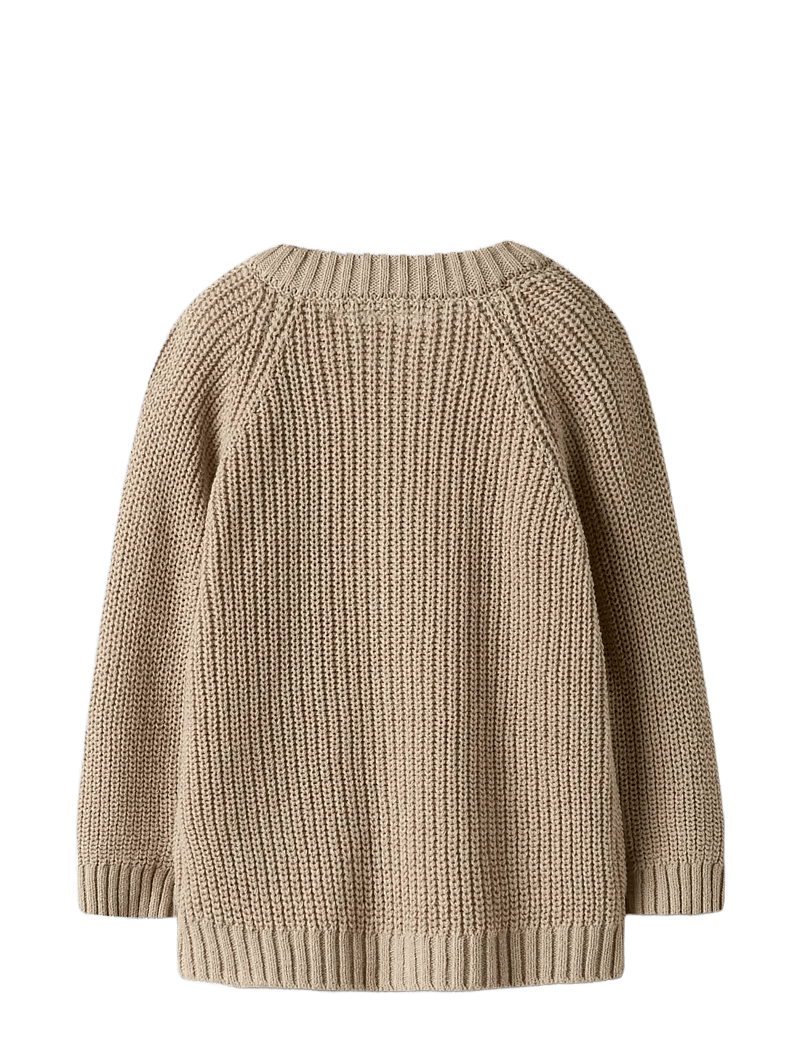 Lil'Atelier - NMMEMLEN LAK LS KNIT CARD LIL - cardigans - oxford tan - 2