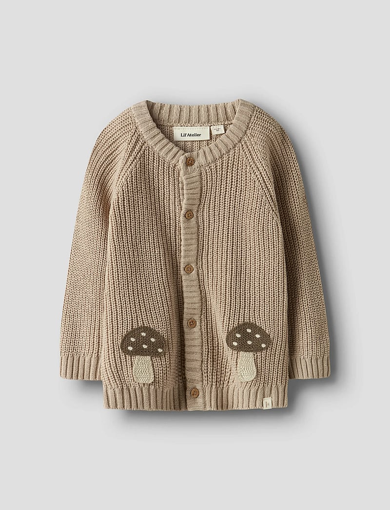 Lil'Atelier - NMMEMLEN LAK LS KNIT CARD LIL - cardigans - oxford tan - 3