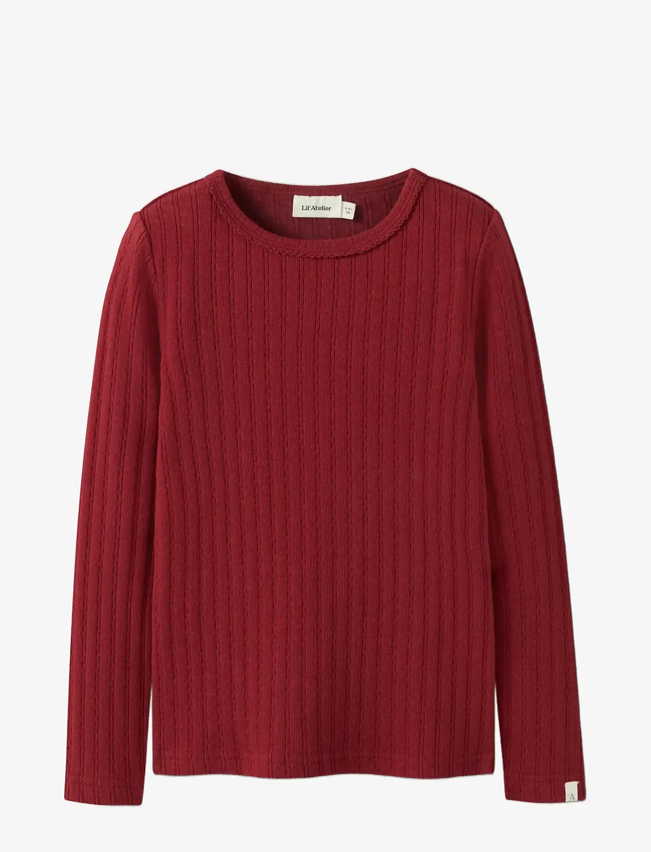 Lil'Atelier - NMFRITA SIG LS SLIM TOP LIL - långärmade t-shirts - red dahlia - 0