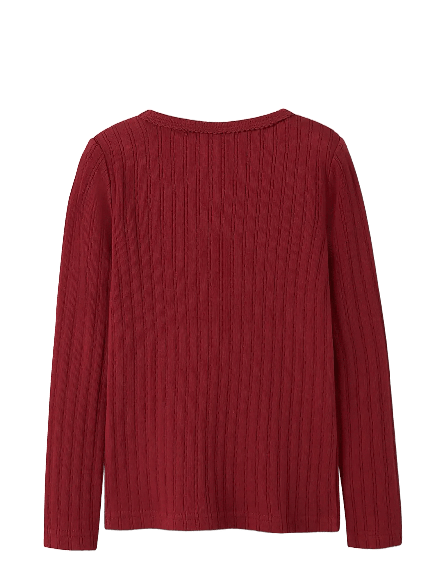 Lil'Atelier - NMFRITA SIG LS SLIM TOP LIL - pikkade varrukatega t-särgid - red dahlia - 1