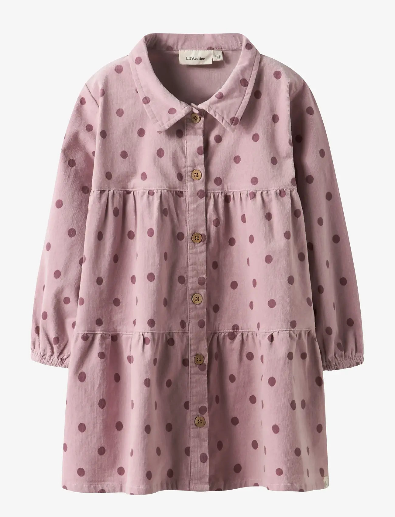 Lil'Atelier - NMFSOMBA LOOSE CORD DRESS 7766-SO S LIL - langärmelige freizeitkleider - violet ice - 0