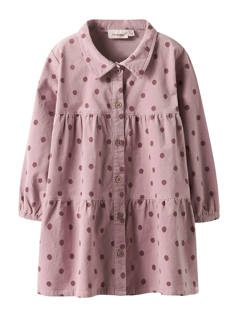 Lil'Atelier - NMFSOMBA LOOSE CORD DRESS 7766-SO S LIL - langärmelige freizeitkleider - violet ice - 0