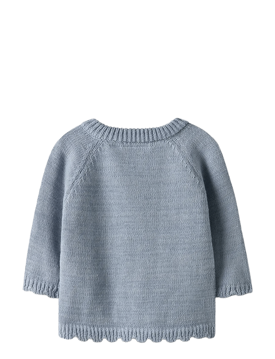 Lil'Atelier - NBFLAGUNA LS WRAP KNIT LIL NOOS - cardigans - zen blue - 1