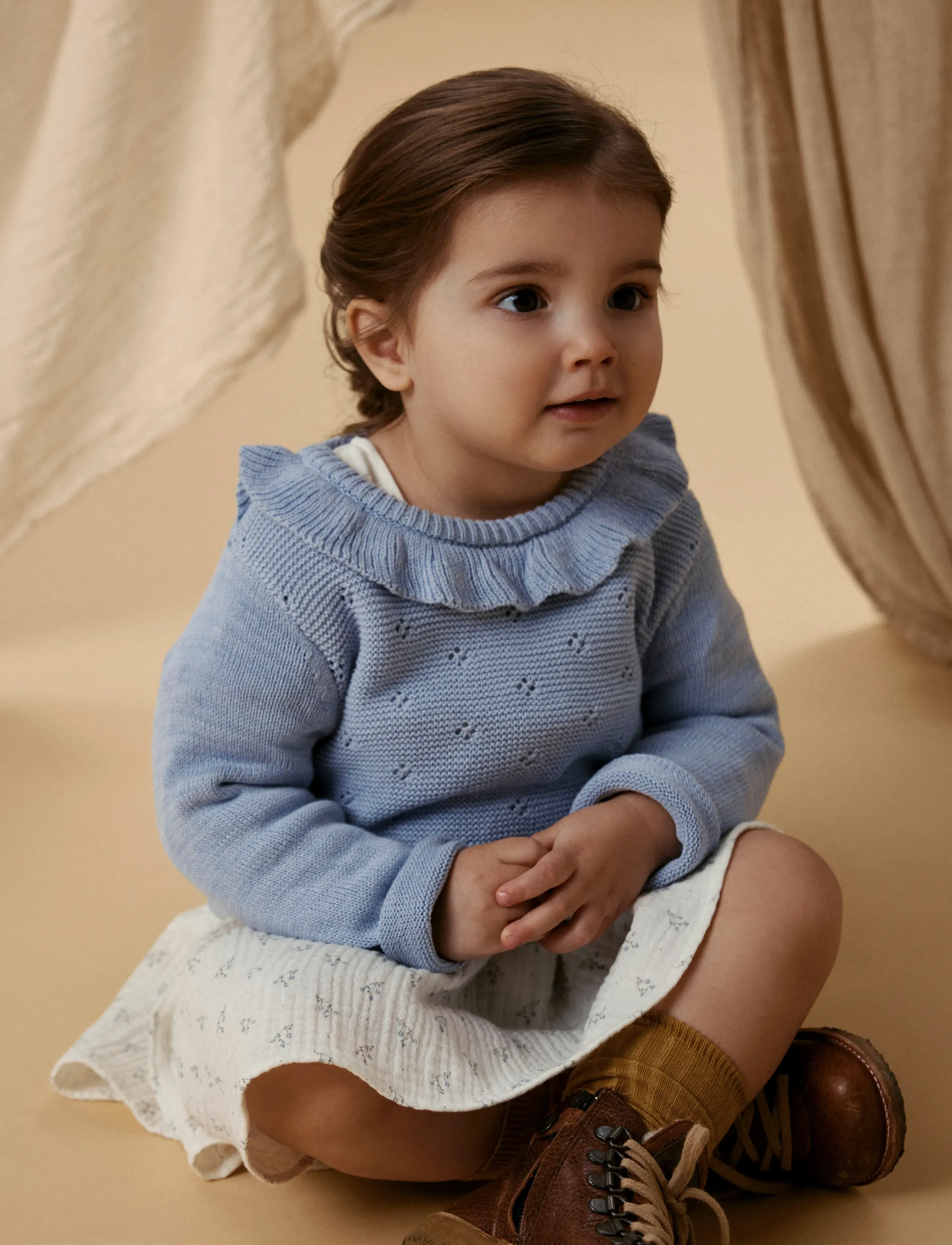 Lil'Atelier NMFLAGUNA LS KNIT LIL NOOS - Jumpers - ZEN BLUE / blue