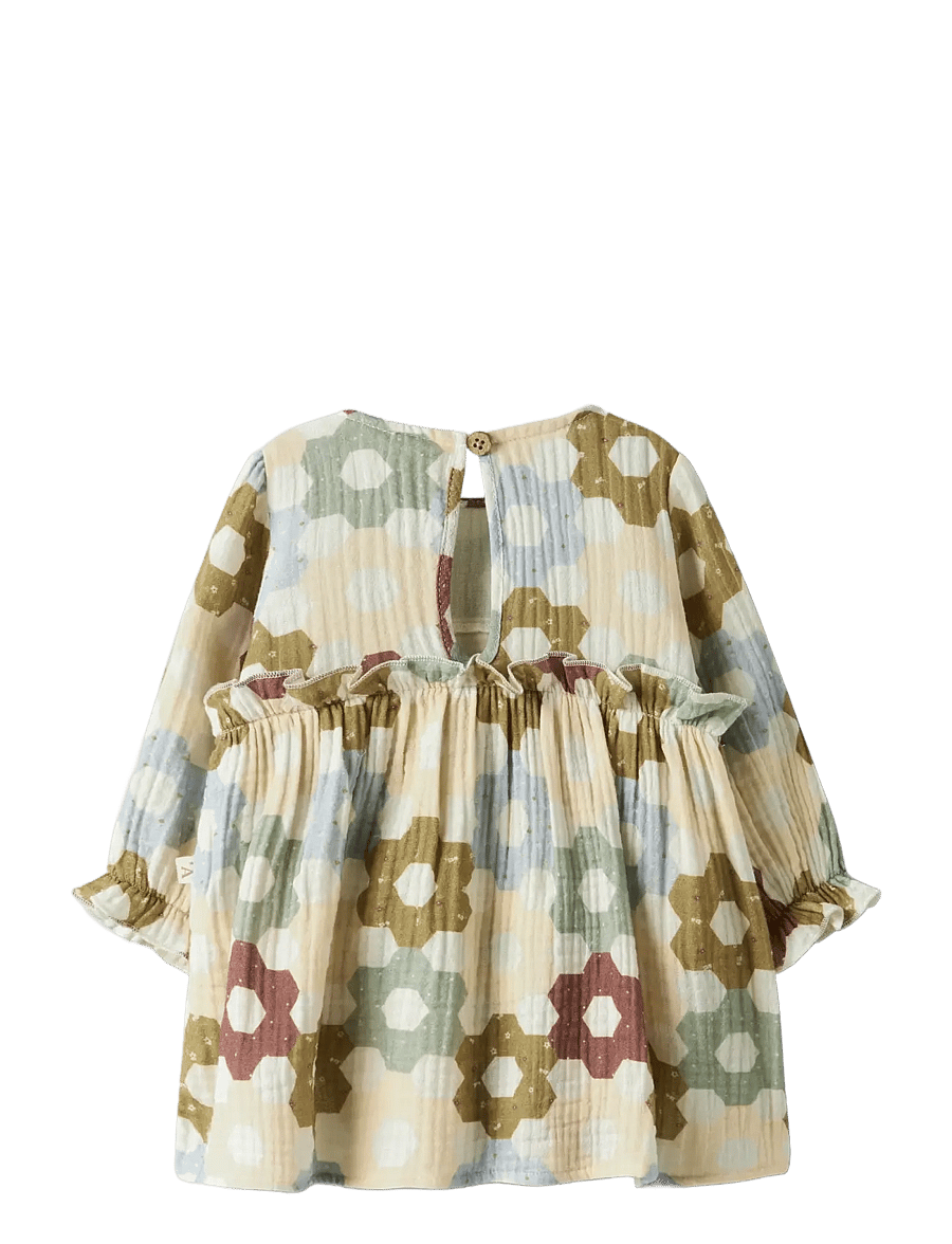 Lil'Atelier - NBFTALIA LS LOOSE BODY DRESS LIL - langærmede babykjoler - coconut milk - 2