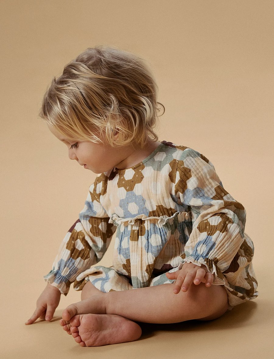 Lil'Atelier - NBFTALIA LS LOOSE BODY DRESS LIL - langærmede babykjoler - coconut milk - 0
