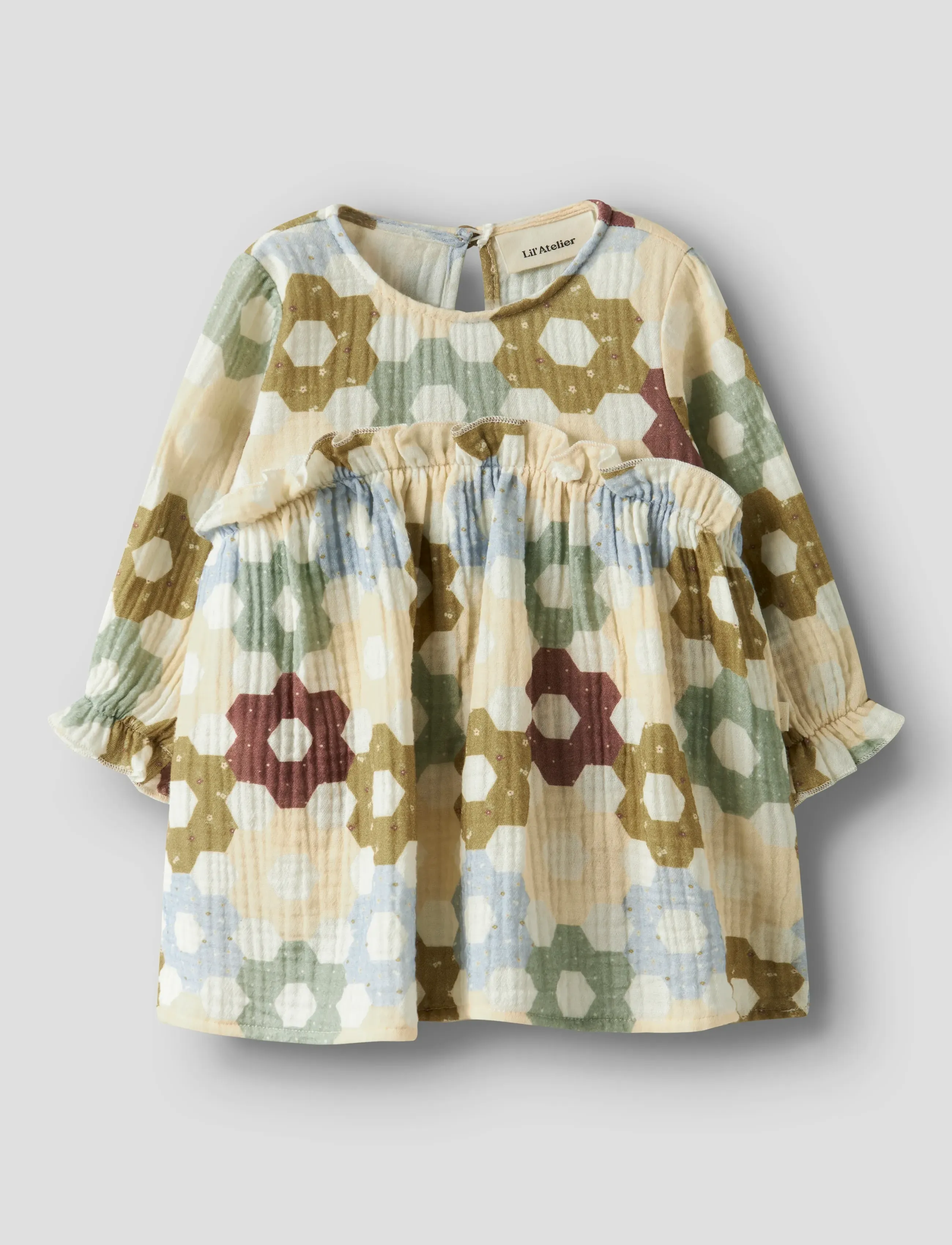 Lil'Atelier - NBFTALIA LS LOOSE BODY DRESS LIL - langærmede babykjoler - coconut milk - 4