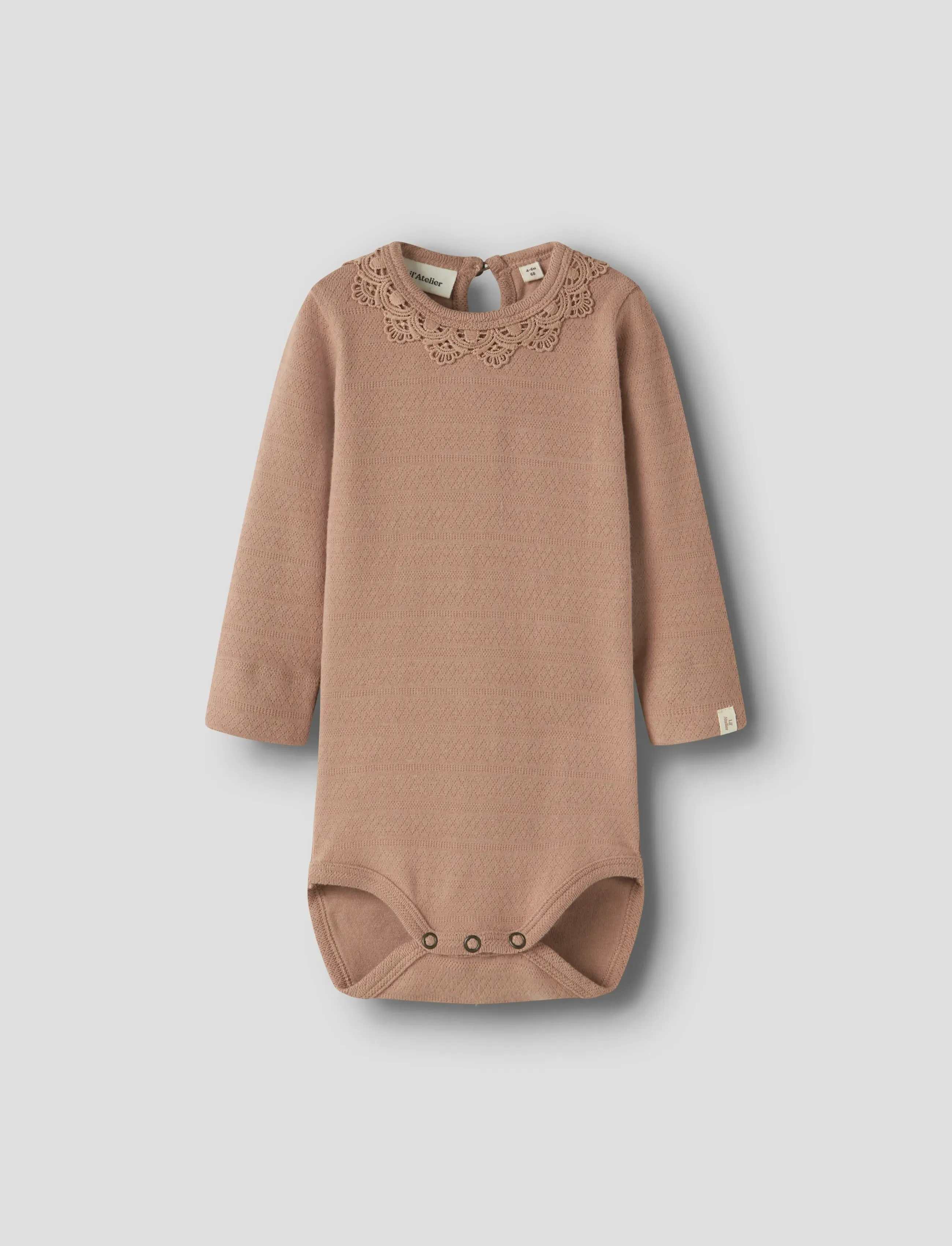 Lil'Atelier Nbftapia Ls Slim Body Lil, 62, Beige, Bodys > Langærmede, Børn