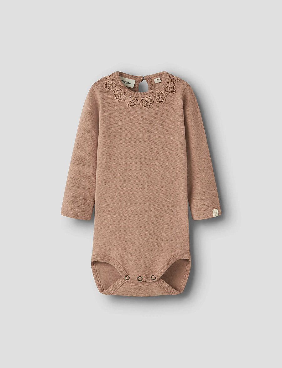 Lil'Atelier - NBFTAPIA LS SLIM BODY LIL - langärmelige bodys - roebuck - 0