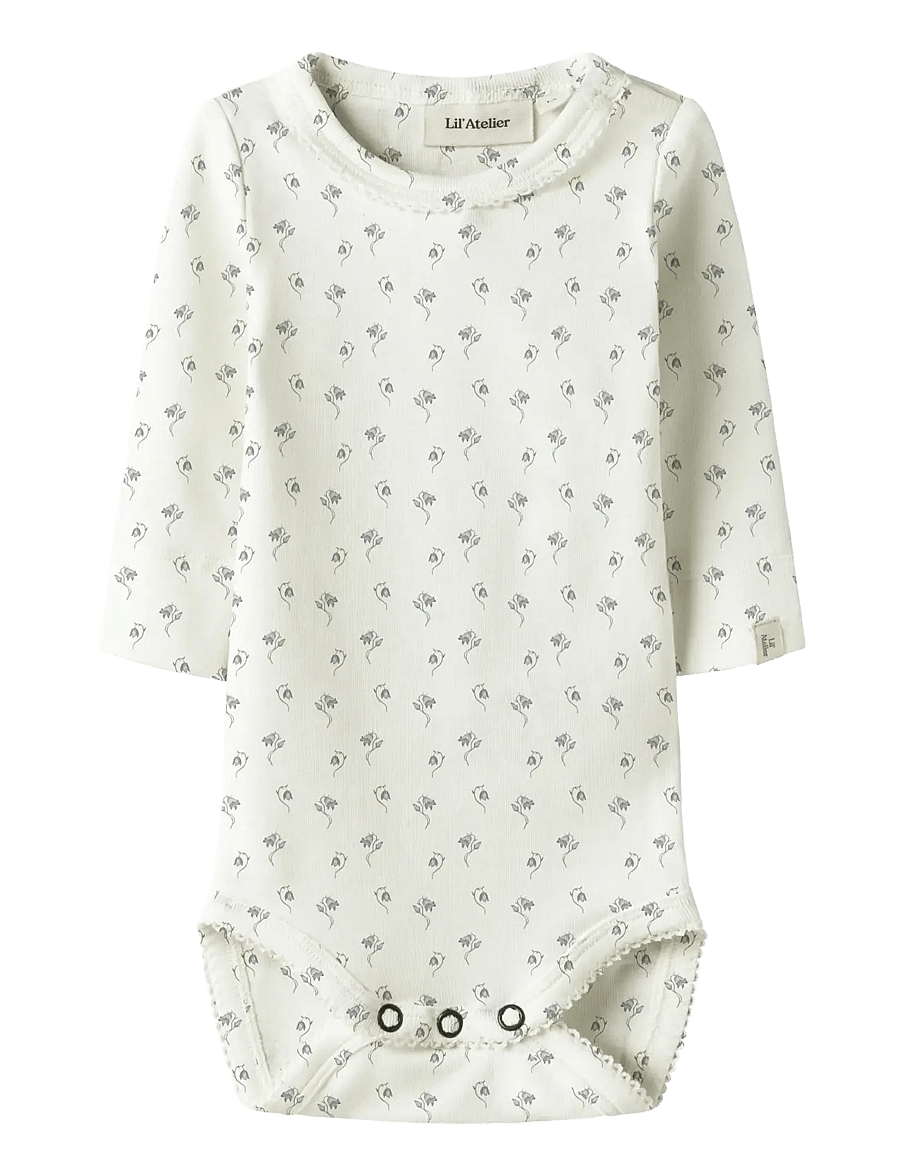 Lil'Atelier - NBFGAYO SAG LS SLIM BODY LIL - langærmede bodyer - coconut milk - 0