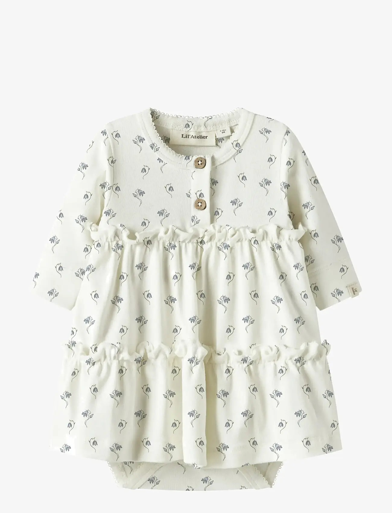 Lil'Atelier - NBFGAYO SUM LS BODY DRESS LIL - långärmade babyklänningar - coconut milk - 1