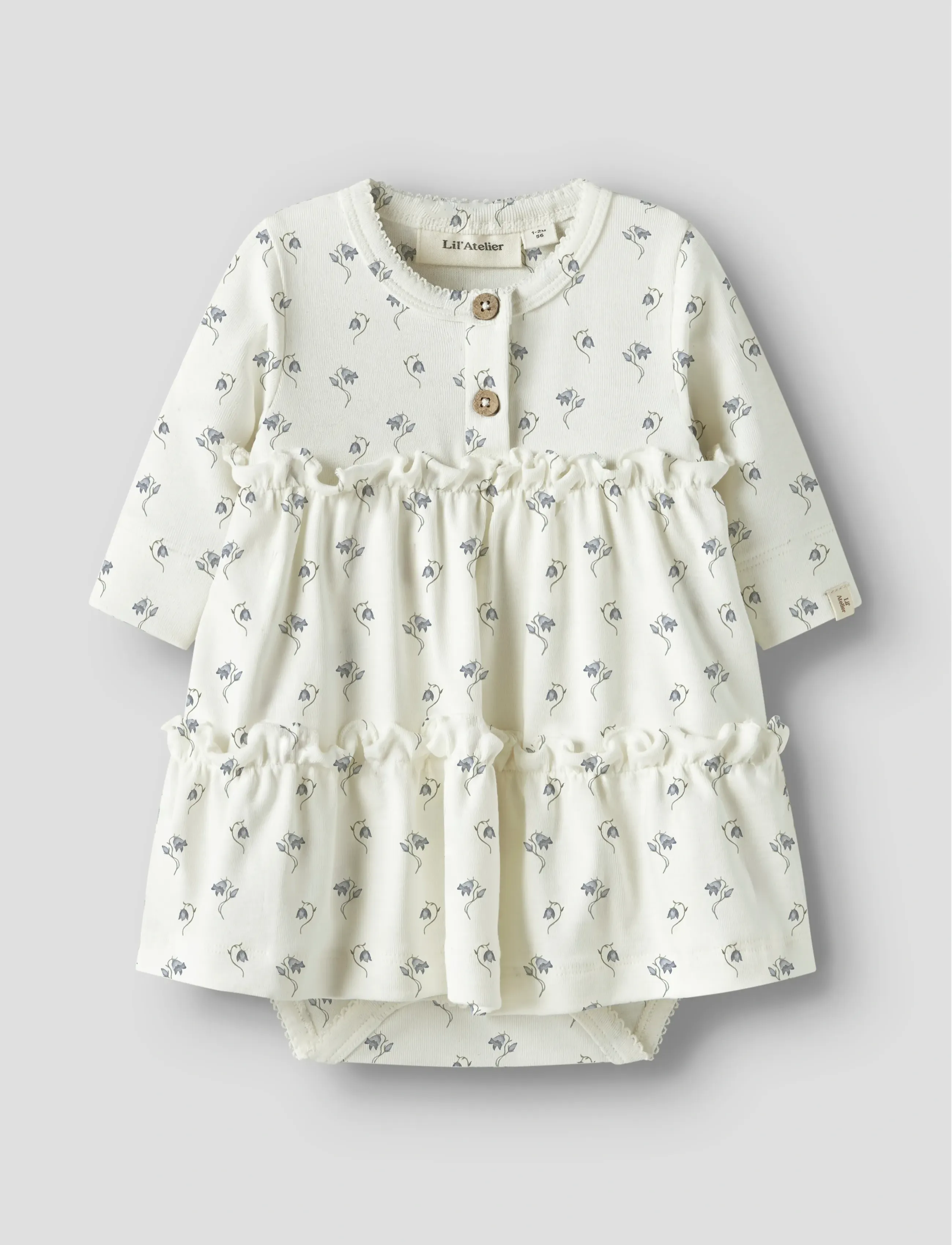 Lil'Atelier NBFGAYO SUM LS BODY DRESS LIL - Kjoler & Nederdele - COCONUT MILK / cream