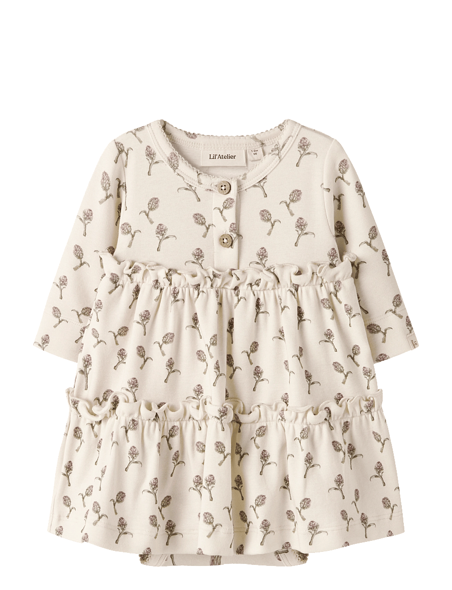 Lil'Atelier - NBFGAYO SUM LS BODY DRESS LIL - langärmelige babykleider - turtledove - 0