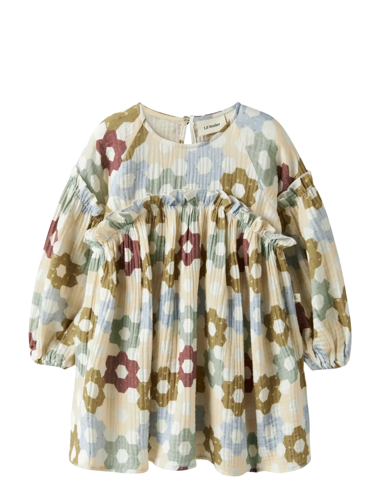 Lil'Atelier NMFTALIA LS LOOSE DRESS LIL - Nach Größe einkaufen - COCONUT MILK / multi