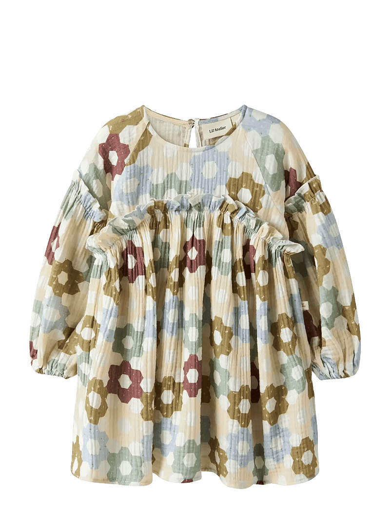 Lil'Atelier - NMFTALIA LS LOOSE DRESS LIL - langärmelige freizeitkleider - coconut milk - 1