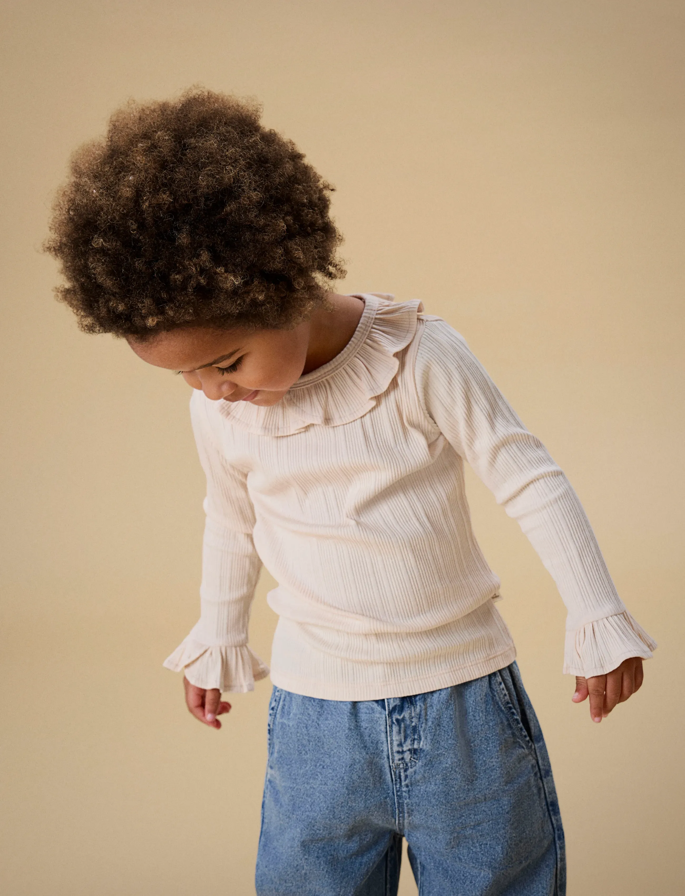 Lil'Atelier NMFTANSY LS SLIM TOP LIL - Toppar & T-shirts - NOVELLE PEACH / cream
