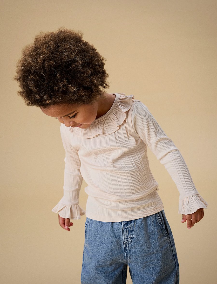 Lil'Atelier - NMFTANSY LS SLIM TOP LIL - långärmade t-shirts - novelle peach - 0