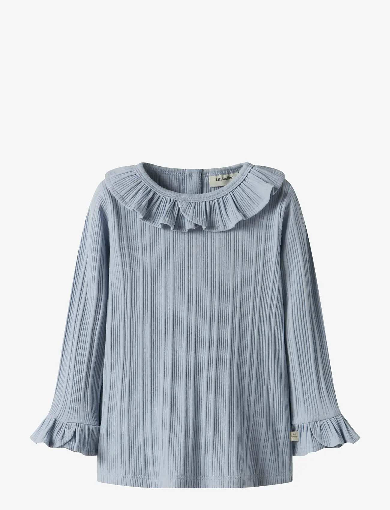 Lil'Atelier - NMFTANSY LS SLIM TOP LIL - långärmade t-shirts - zen blue - 1