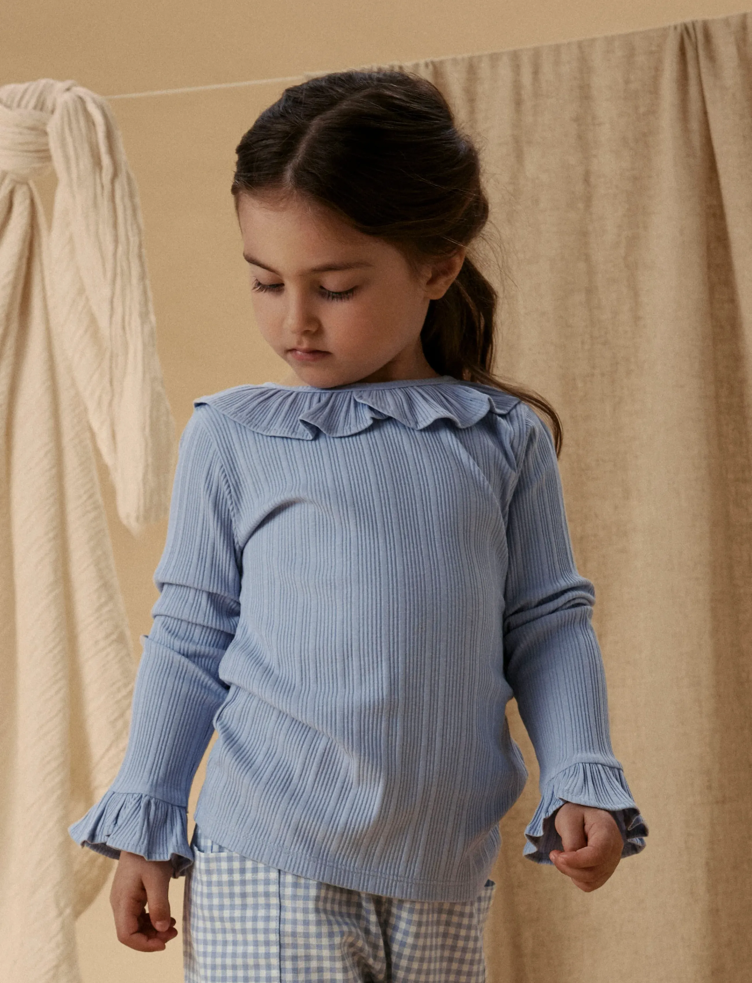 Lil'Atelier NMFTANSY LS SLIM TOP LIL - Oberteile & T-Shirts - ZEN BLUE / blue