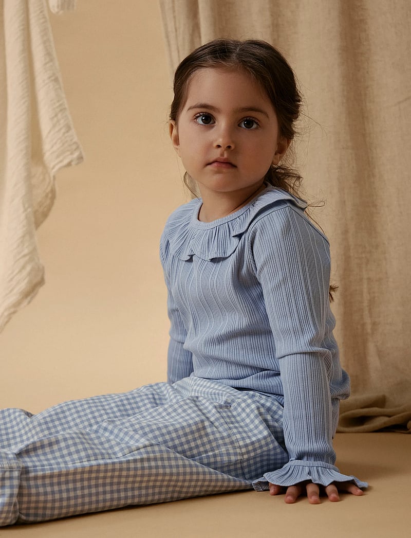 Lil'Atelier - NMFTANSY LS SLIM TOP LIL - långärmade t-shirts - zen blue - 3