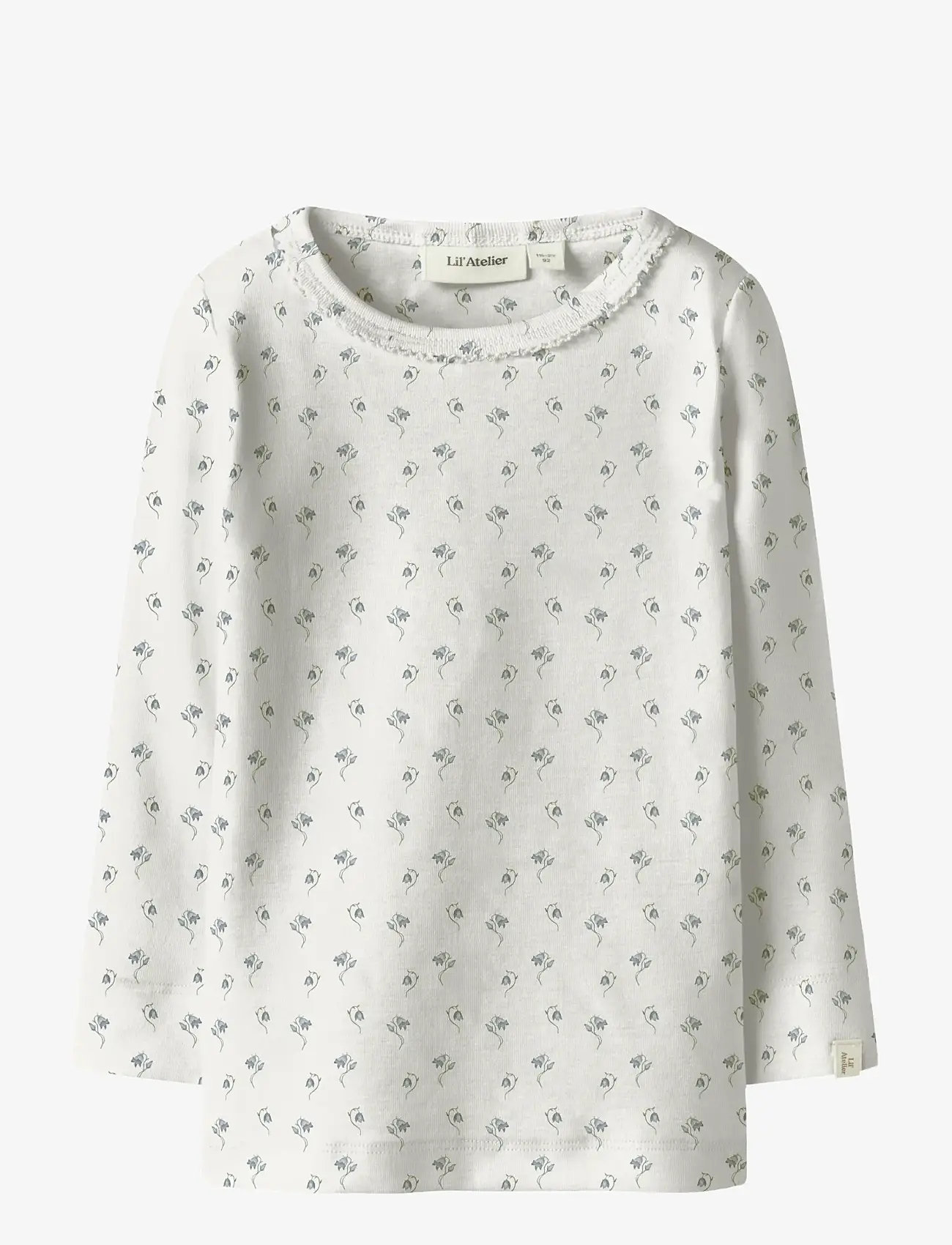 Lil'Atelier - NMFGAYO SAG LS SLIM TOP LIL - langærmede t-shirts - coconut milk - 0